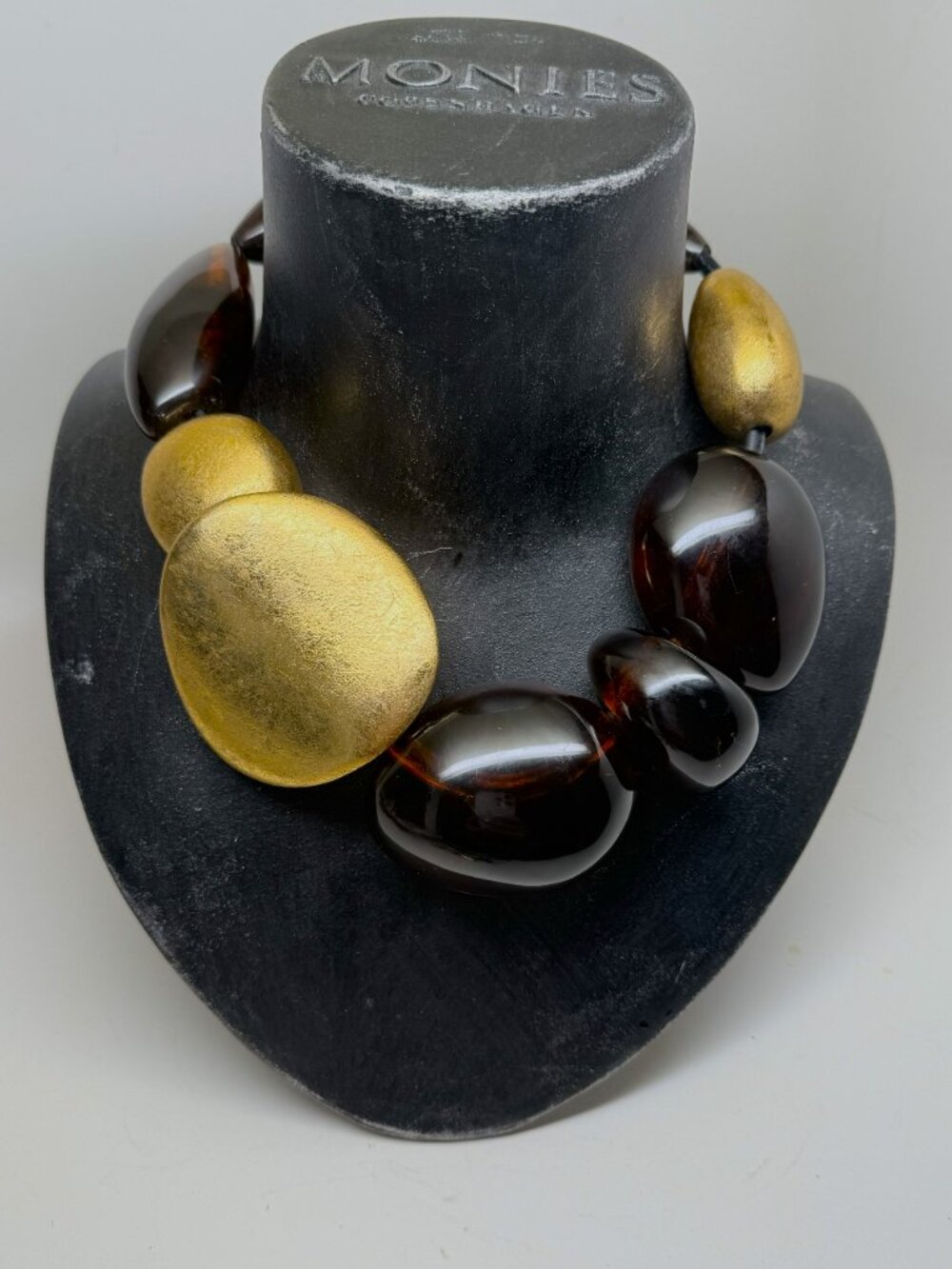 Gerda Lynggaard for Monies Gold Foil & Acrylic Tortoise Statement Necklace